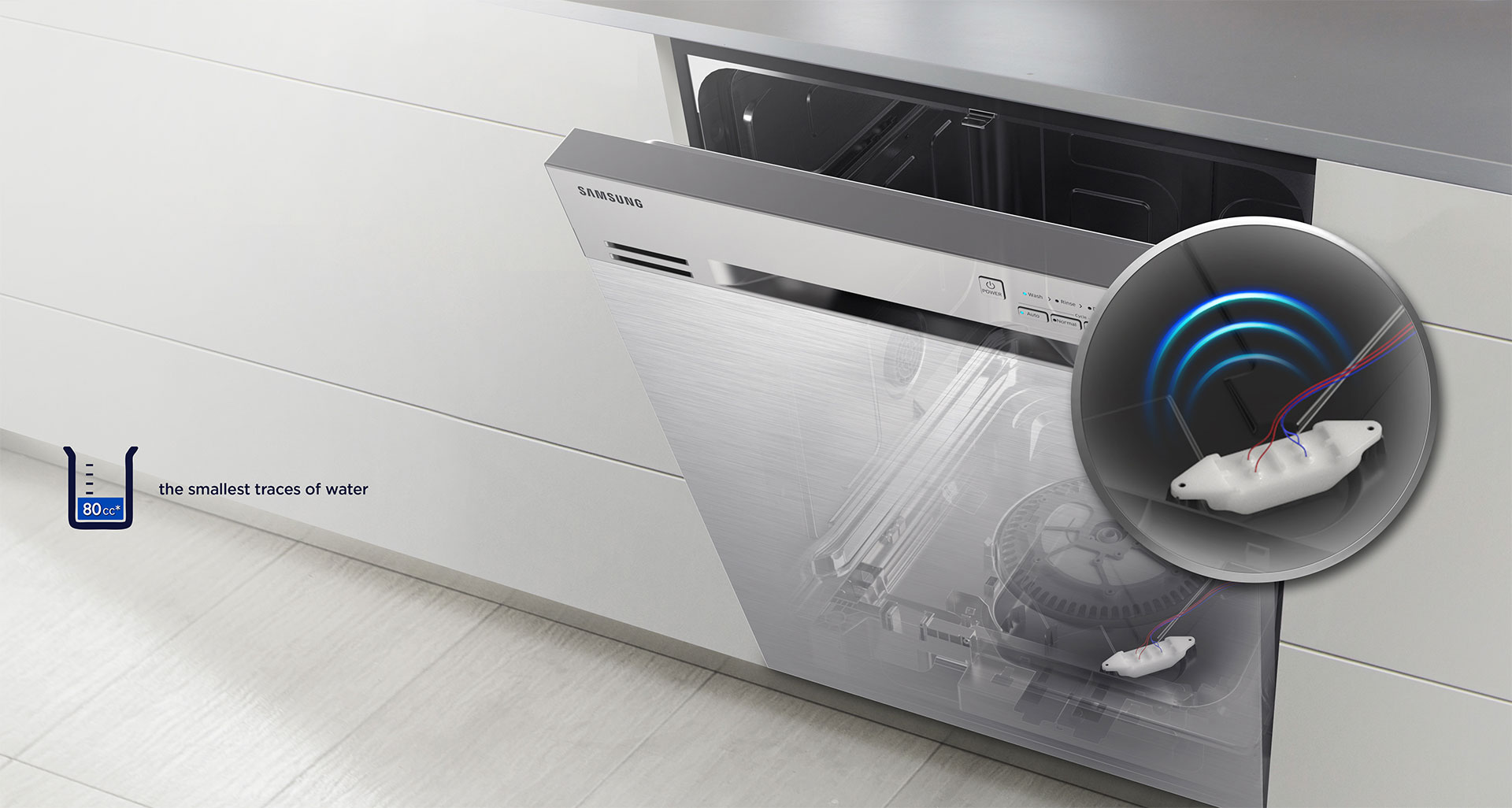 Samsung DW80J3020UW/AC 24" Dishwasher With Stainless Steel Tub D