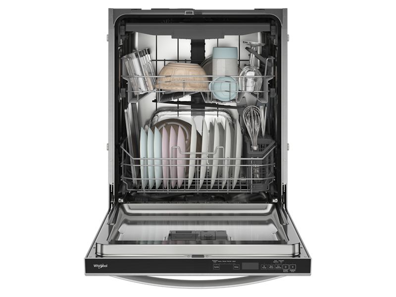 Whirlpool top control dishwasher with totalcoverage spray arm and third level rack hotsell