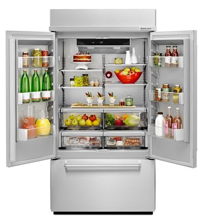42" KitchenAid 24.2 Cu. Ft. Built-In Stainless French Door Refrigerator with Platinum Interior Design - KBFN502ESS