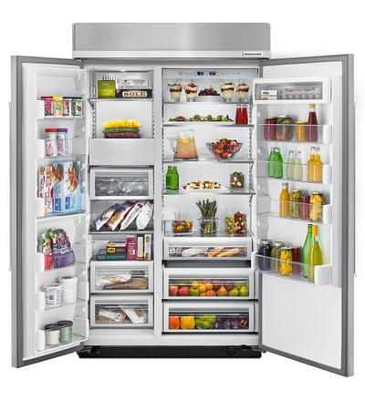 48" KitchenAid 30.0 Cu. Ft. Built-In Side by Side Refrigerator - KBSN608EPA