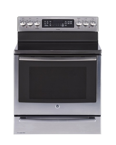 30" GE Profile Free Standing Electric Self-Clean Convection Range with Baking Drawer - PCB985SKSS