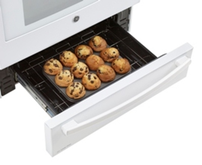 30" GE Profile Free Standing Electric Self-Clean Convection Range with Baking Drawer - PCB985DKWW