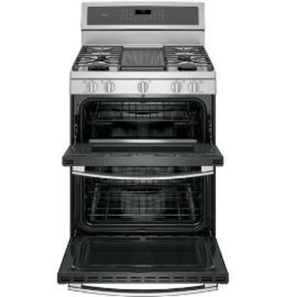 30" GE Profile Free-Standing Double Oven Gas Convection Self-Cleaning Range - PCGB980ZEJSS