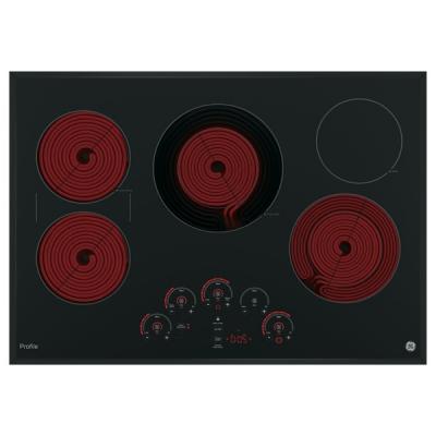 30" GE Profile  Electric Cooktop with Built-In Knob Control - PP7030DJBB