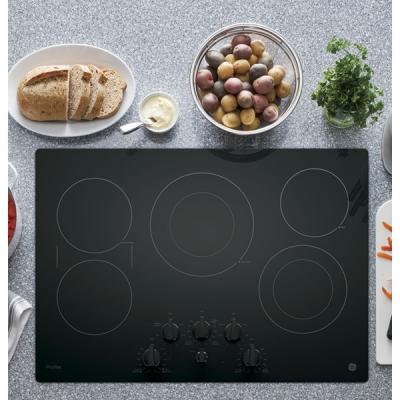 30" GE Profile  Electric Cooktop with Built-In Knob Control - PP7030DJBB