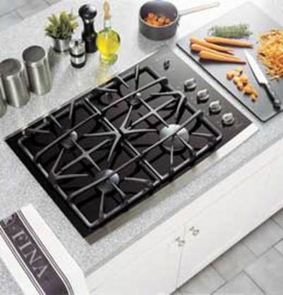30" GE Profile Built-In Gas-on-Glass Cooktop - JGP940SEKSS