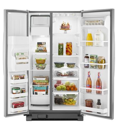 36" Whirlpool Side-by-Side Refrigerator with Water Dispenser - 25 cu. ft. - WRS335FDDM
