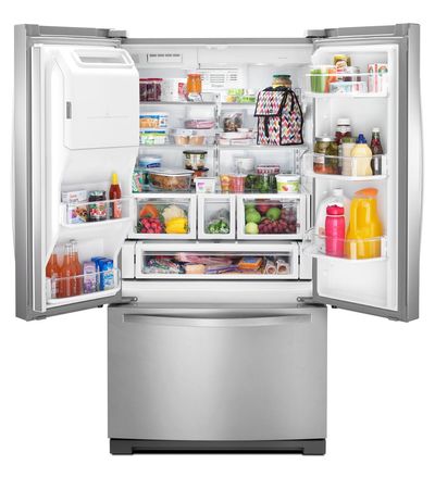 36" Whirlpool 27 cu. ft. French Door Bottom Freezer Refrigerator with StoreRight™ System - WRF757SDEM