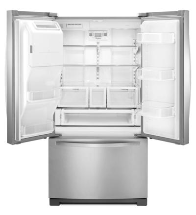 36" Whirlpool Wide French Door Bottom Freezer Refrigerator with Dual Icemakers - 27 cu. ft. WRF767SDEM