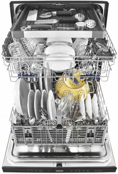 24" Whirlpool Smart Stainless Steel Tub Third Level Rack Dishwasher with TotalCoverage Spray Arm  - WDTA75SAHN