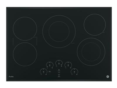 30" GE Profile  Electric Cooktop with Built-In Knob Control - PP7030DJBB