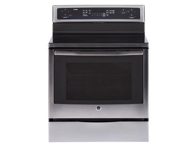 30" GE Profile Free Standing Electric Self Cleaning True Convection Range - PCB915SKSS