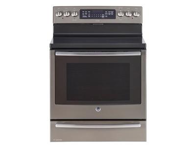 30" GE Profile Free Standing Electric Self Cleaning True Convection Range with Baking Drawer - PCB985EKES