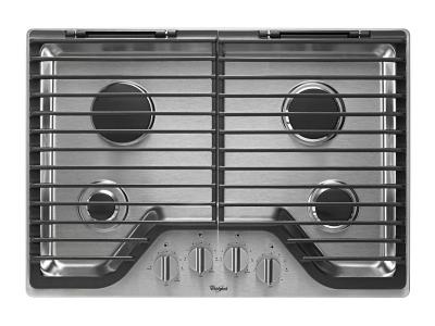 30" Whirlpool® Gas Cooktop with Stainless Steel Finish Knobs - WCG75US0DS