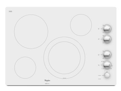 30" Whirlpool White Electric Cooktop G7CE3034XP