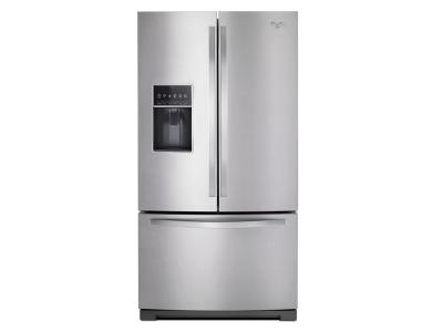 36" Whirlpool Wide French Door Bottom Freezer Refrigerator with Dual Icemakers - 27 cu. ft. WRF767SDEM