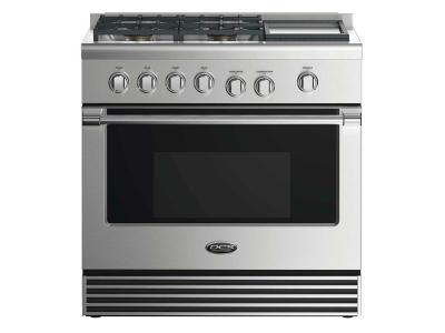 36" DCS 5.3 Cu. Ft. Gas Range With 4 Burners And Griddle - RGV2364GDN