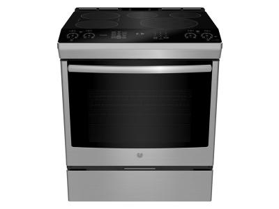 30" GE Profile 5.3 Cu. Ft. Slide In Front Control Induction  Self-Cleaning Range - PCHS920SMSS