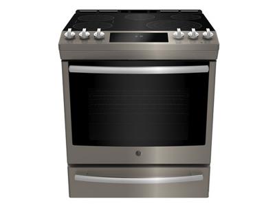 30" GE Profile 5.3 Cu. Ft. Slide In Front Control Electric  Self-Cleaning Range - PCS940EMES