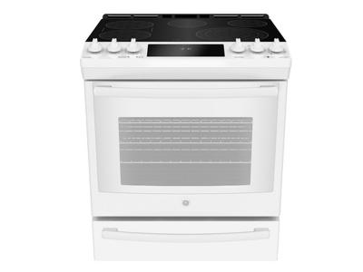 30" GE Profile 5.3 Cu. Ft. Slide In Front Control Electric Self-Cleaning Range - PCS940DMWW