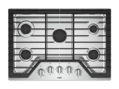 30" Whirlpool Gas Cooktop in Stainless Steel With 5 Burners - WCG77US0HS