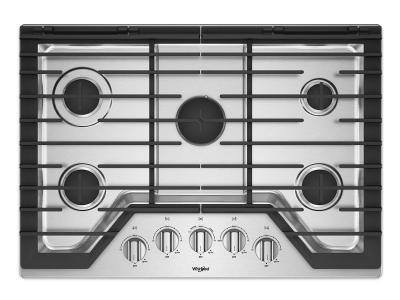 30" Whirlpool Gas Cooktop in Stainless Steel With 5 Burners  - WCG97US0HS