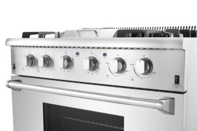 36" ThorKitchen 5.2 cu. Ft. Professional Gas Range With Griddle In Stainless Steel - HRG3617U