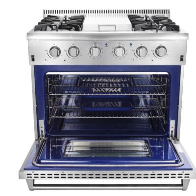 36" ThorKitchen 5.2 cu. Ft. Professional Gas Range With Griddle In Stainless Steel - HRG3617U