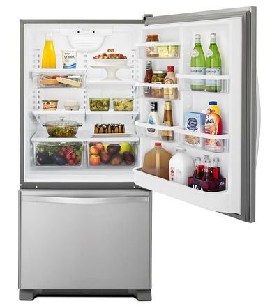 30" Whirlpool 19 cu. ft. Bottom-Freezer Refrigerator with Freezer Drawer - WRB329LDBM