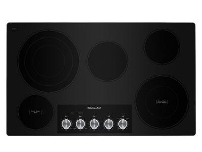 36" KitchenAid Electric Cooktop With 5 Elements And Knob Controls - KCES556HSS