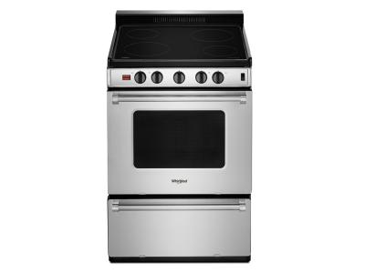 24" Whirlpool Freestanding Electric Range with Upswept SpillGuard  Cooktop - YWFE50M4HS