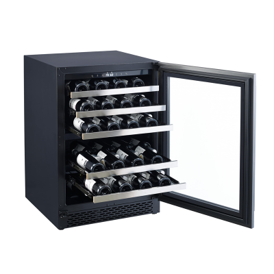 24" Marathon Black Steel Dual Zone Wine Cooler - MWC24-DBLS