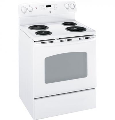 30" GE 5.0 Cu. Ft. Free Standing Electric Self Cleaning Range - JCBP240DMWW