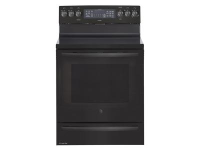 30" GE Profile Free Standing Electric Self Cleaning True Convection Range with Baking Drawer - PCB987BMTS