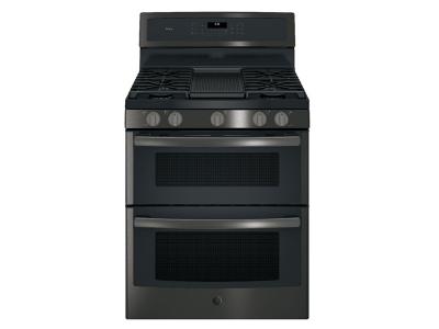 30" GE Profile Free-Standing Gas Double Oven Convection Range - PCGB960BEMTS