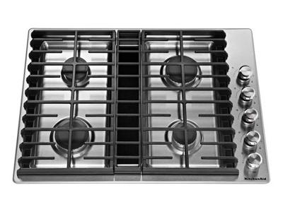 30" KitchenAid 4 Burner Gas Downdraft Cooktop - KCGD500GSS