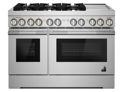 48" Jenn-Air Rise Dual-Fuel Professional Range with Chrome-Infused Griddle And Steam Assist - JDSP548HL