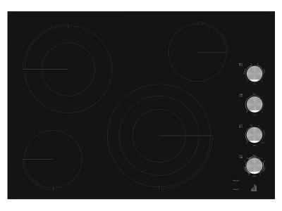 30" Jenn-Air Oblivion Glass Radiant Cooktop with Halo-Effect Knobs - JEC3430HB