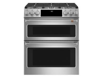 30" Café 7.0 Cu. Ft. Slide-In Front Control Gas Double Oven With Convection Range - CCGS750P2MS1