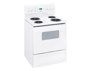 30" Moffat 5.0 Cu. Ft. Free Standing Coil Top Electric Range in White - MCBS525DNWW