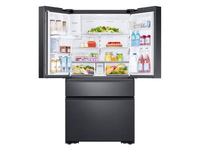 36" Samsung 23 cu. ft. Counter Depth 4-Door French Door Refrigerator in Black Stainless Steel - RF23M8070SG
