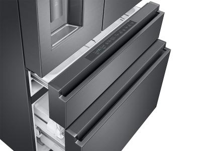 36" Samsung 23 cu. ft. Counter Depth 4-Door French Door Refrigerator in Black Stainless Steel - RF23M8070SG