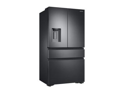 36" Samsung 23 cu. ft. Counter Depth 4-Door French Door Refrigerator in Black Stainless Steel - RF23M8070SG