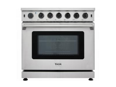 36" ThorKitchen 6.0 Cu. Ft. Professional Gas Range In Stainless Steel - LRG3601U