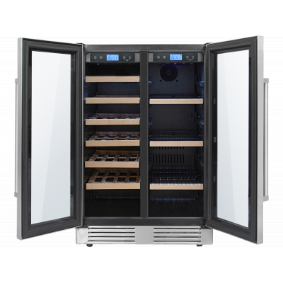 24" ThorKitchen Under Counter French Door Freestanding Independent Dual Zone Wine and Beverage Center - TBC2401DI