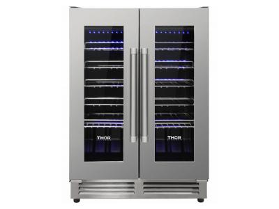 24" ThorKitchen Dual Zone French Door Built-in Wine Cooler - TWC2402