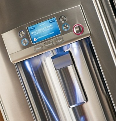 36" GE CAFE ENERGY STAR 22.1 Cu. Ft. Counter Depth French-Door Ice & Water Refrigerator - CYE22TSHSS
