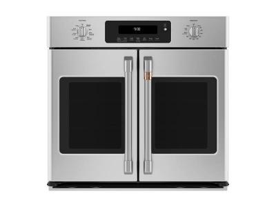 30" GE Café 5.0 Cu. Ft. Built-In French-Door Single Convection Wall Oven In Stainless Steel - CTS90FP2MS1