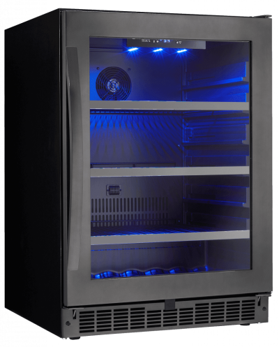 24" Silhouette  Single Zone Beverage Center in in Black Stainless Steel - SSBC056D3B-S