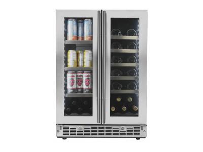 24" Silhouette French Door Beverage Center - SPRBC047D1SS